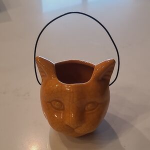 Pottery Barn Vintage Ceramic Cat Head Decor